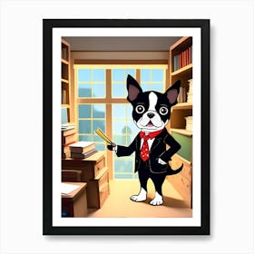 Boston Terrier-Reimagined 90 Art Print