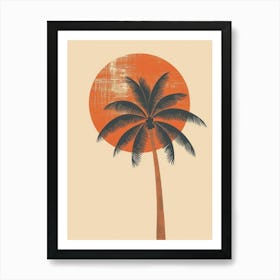 Palm Tree At Sunset 4 Art Print