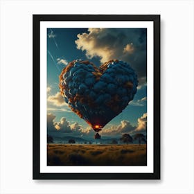 Heart Shaped Hot Air Balloon Art Print