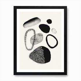 Monochrome Abstract Shapes 1 Art Print