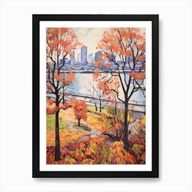 Autumn City Park Painting Odaiba Seaside Park Tokyo 1 Art Print