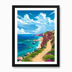 Cliff Path To The Sea Art Print