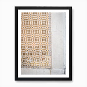 Portugues Orange Pattern Mosaic Tiles At Alfama Lisbon Art Print