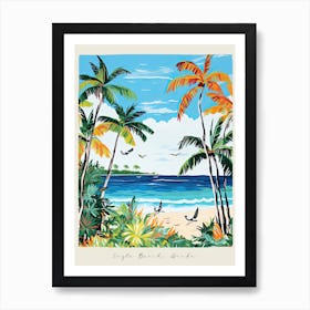 Poster Of Eagle Beach, Aruba, Matisse And Rousseau Style 3 Art Print