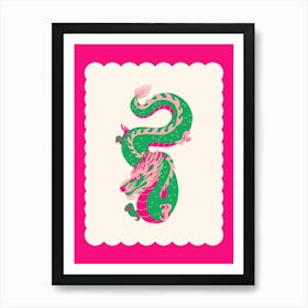 Year Of The Dragon Bright Pink Art Print