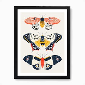 Colourful Insect Illustration Moth 53 Art Print