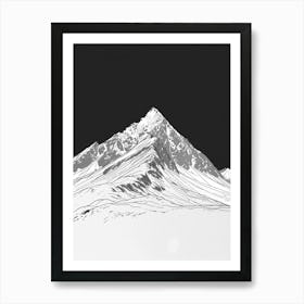 Ben Wyvis Mountain Line Drawing 3 Art Print