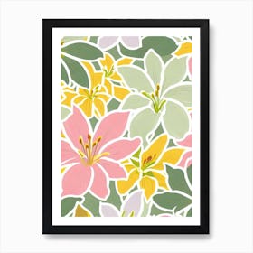 Lilies Pastel Floral 3 Flower Art Print