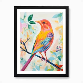 Colourful Bird Painting Lark 1 Art Print