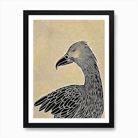 California Condor 2 Linocut Bird Art Print