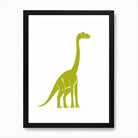 Green Dinosaur Silhouette 1 Art Print