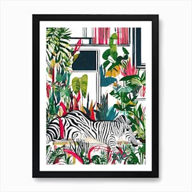 Zebra In The Living Jungle Art Print