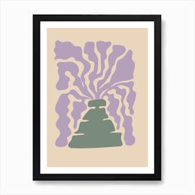 Abstract pottery plant pastel Art Print