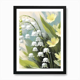 Lily Of The Valley Vintage Floral AI Art Print