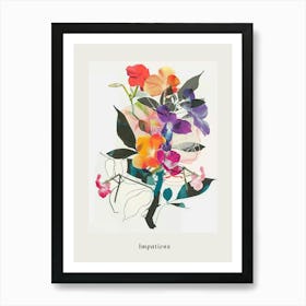 Impatiens 2 Collage Flower Bouquet Poster Art Print