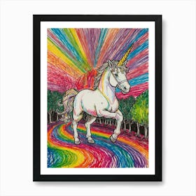 Rainbow Unicorn 1 Art Print