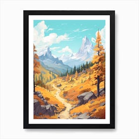 Great Himalaya Trail Nepal Hike Illustration Art Print