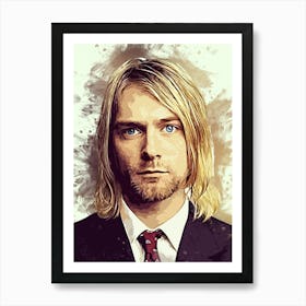 Kurt Cobain Smudge Art Art Print