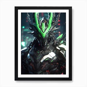 Futuristic Dragon Art Art Print