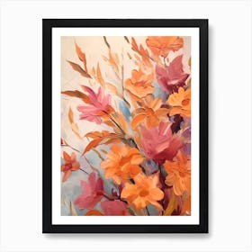 Fall Flower Painting Larkspur 4 Art Print