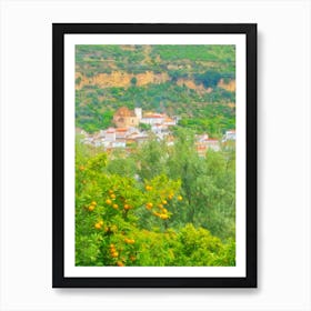 Orange Orchard And Spanish Village Art Print