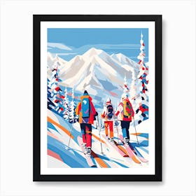 Whistler Blackcomb   British Columbia Canada, Ski Resort Illustration 2 Art Print
