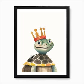 Little Turtle 1 Wearing A Crown Art Print