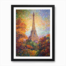 Eiffel Tower Paris France Paul Signac Style 13 Art Print