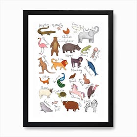 Animal Alphabet Art Print