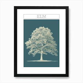 Elm Tree Minimalistic Drawing 2 Poster Art Print