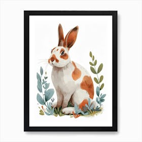 English Spot Rabbit Kids Illustration 1 Art Print