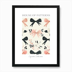 Pink And Black Bows 4 Pattern Poster Art Print