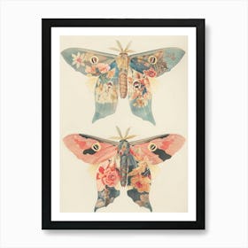 Shimmering Butterflies William Morris Style 3 Art Print