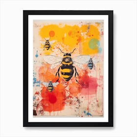 Bee Screen Print Inspired  4 Art Print