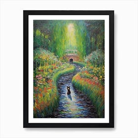 A Painting Of A Dog In Cosmic Speculation Garden United Kingdom In The Style Of Impressionism 02 Art Print