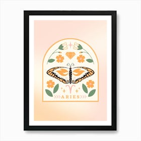 Zodiac Butterfly Aries Art Print