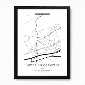 Santa Cruz Atizapan,Mexico Minimalist Map Poster