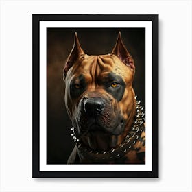Mask dog pitbull Art Print