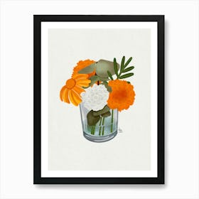 Day of Death Flower Bouquet Art Print