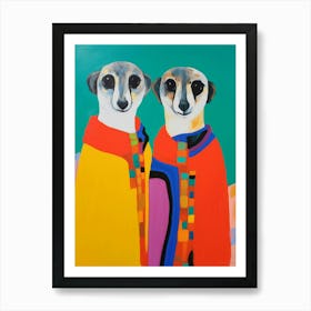 Colourful Kids Animal Art Meerkat 1 Art Print