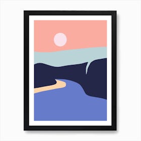 Minimalist Coastal Lagoon Art Print