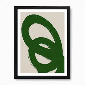 Japandi minimal emerald green lines Art Print