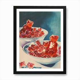 Red Gummy Bears Vintage Advertisement Illustration 2 Art Print