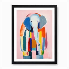 Playful Illustration Of Elephant For Kids Room 4 Art Print