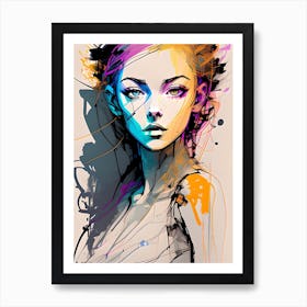 Abstract Female Portrait Painting 2 Art Print