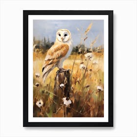 Bird Painting Barn Owl 3 Art Print