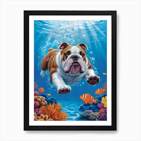 Bulldog Under The Sea 5 Art Print