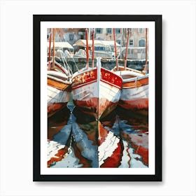 Boats In The Harbor 11 Art Print