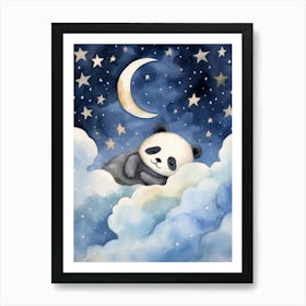 Baby Panda Cub 1 Sleeping In The Clouds Art Print