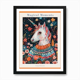 Unicorn In A Knitted Jumper Rainbow Floral Painting 4 Poster Art Print